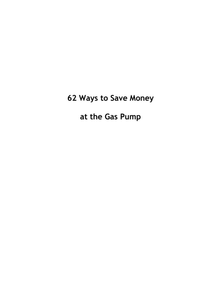 How to Save Money and Conserve Gas PDF Download – Unknown Author