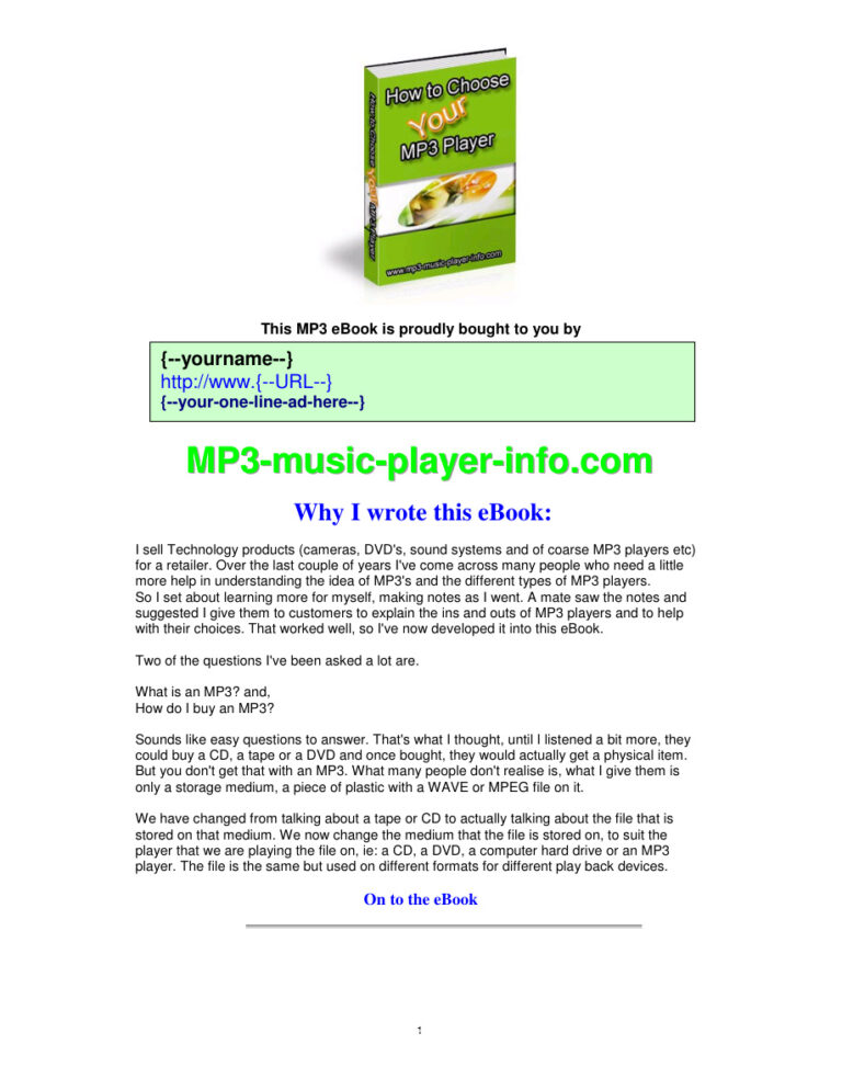 How to Choose Your MP3 Player PDF Download – Unknown Author