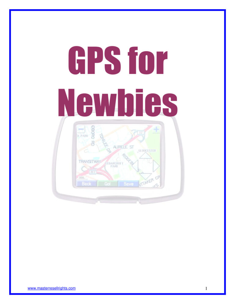 GPS for Newbies PDF Download – Unknown Author