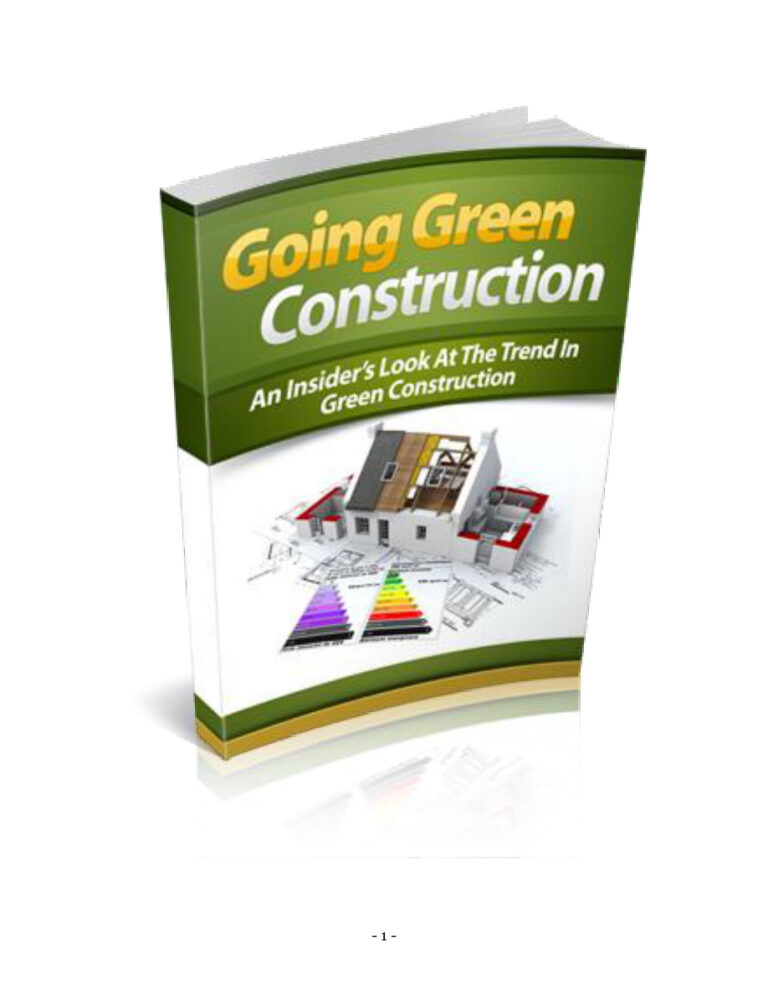 Going Green Construction PDF Download – Unknown Author