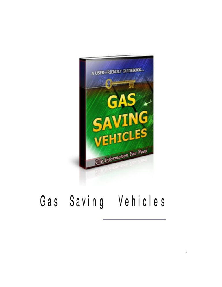 Gas Saving Vehicles PDF Download – Unknown Author