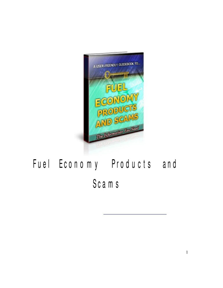 Fuel Economy Products and Scams PDF Download – Unknown Author