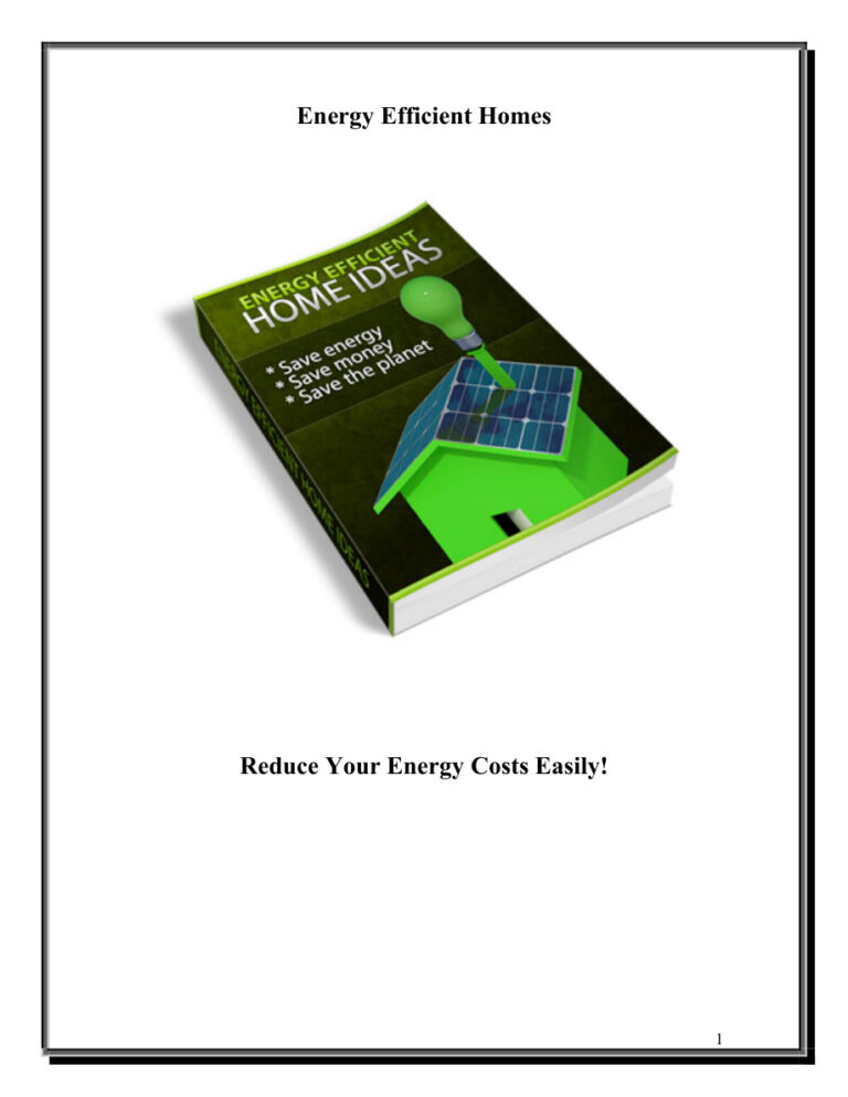 Energy Efficient Homes PDF Download – Unknown Author