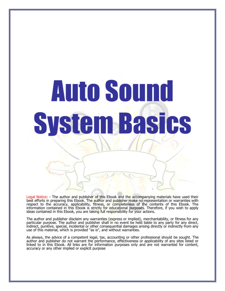 Auto Sound System Basics PDF Download – Unknown Author