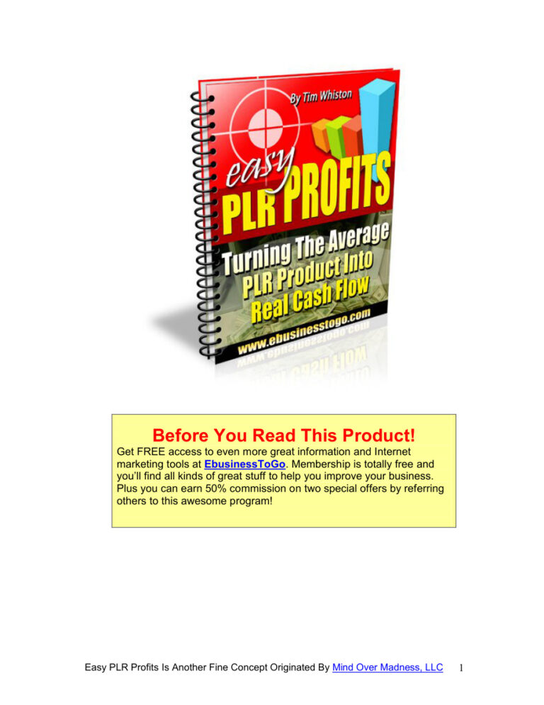 Easy PLR Profit PDF Download – Unknown Author