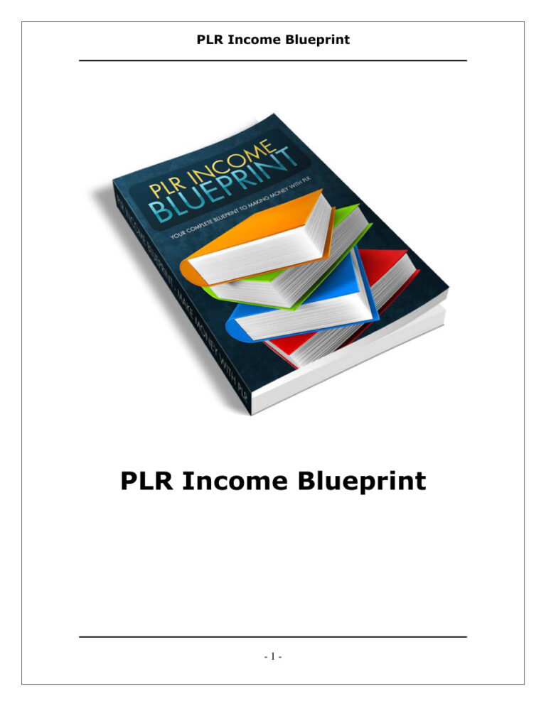 PLR Income Blueprint PDF Download – Unknown Author