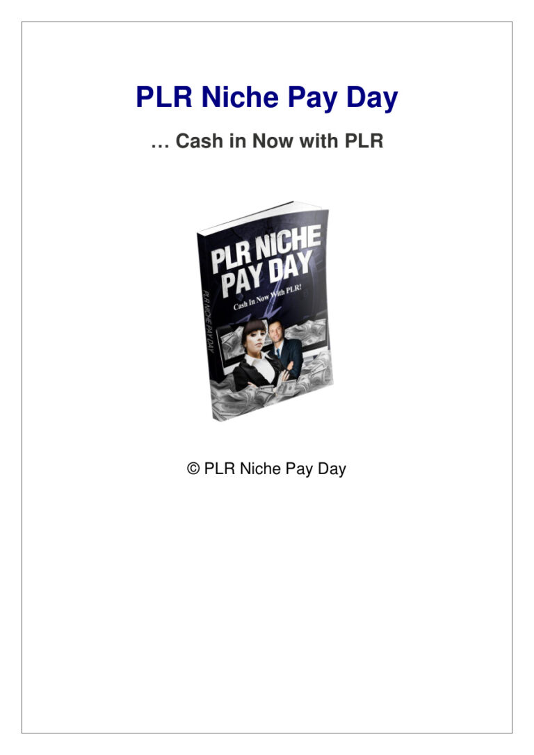 PLR Niche Pay Day PDF Download – Unknown Author