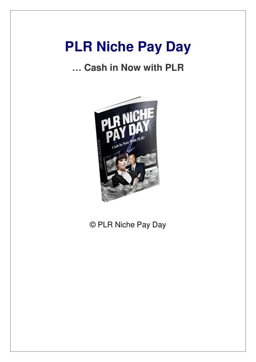 PLR Niche Pay Day PDF Download