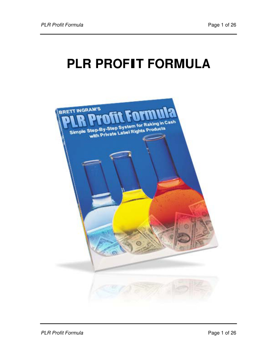 PLR Profit Formula PDF Download