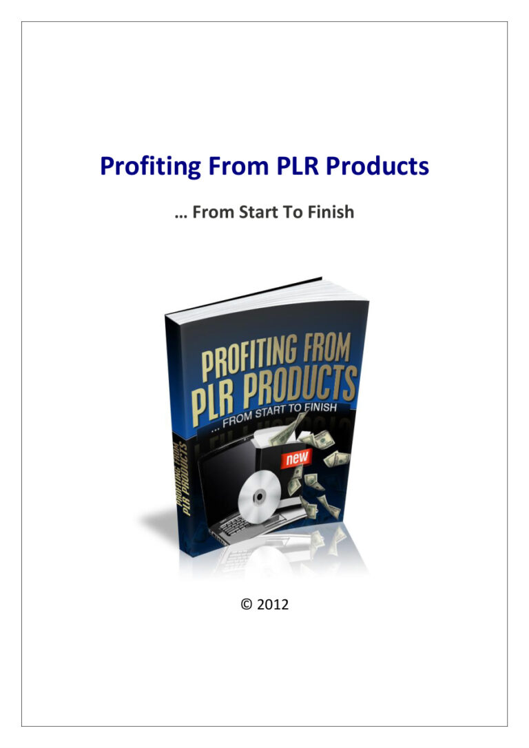 Profiting from PLR Products PDF Download – Unknown Author
