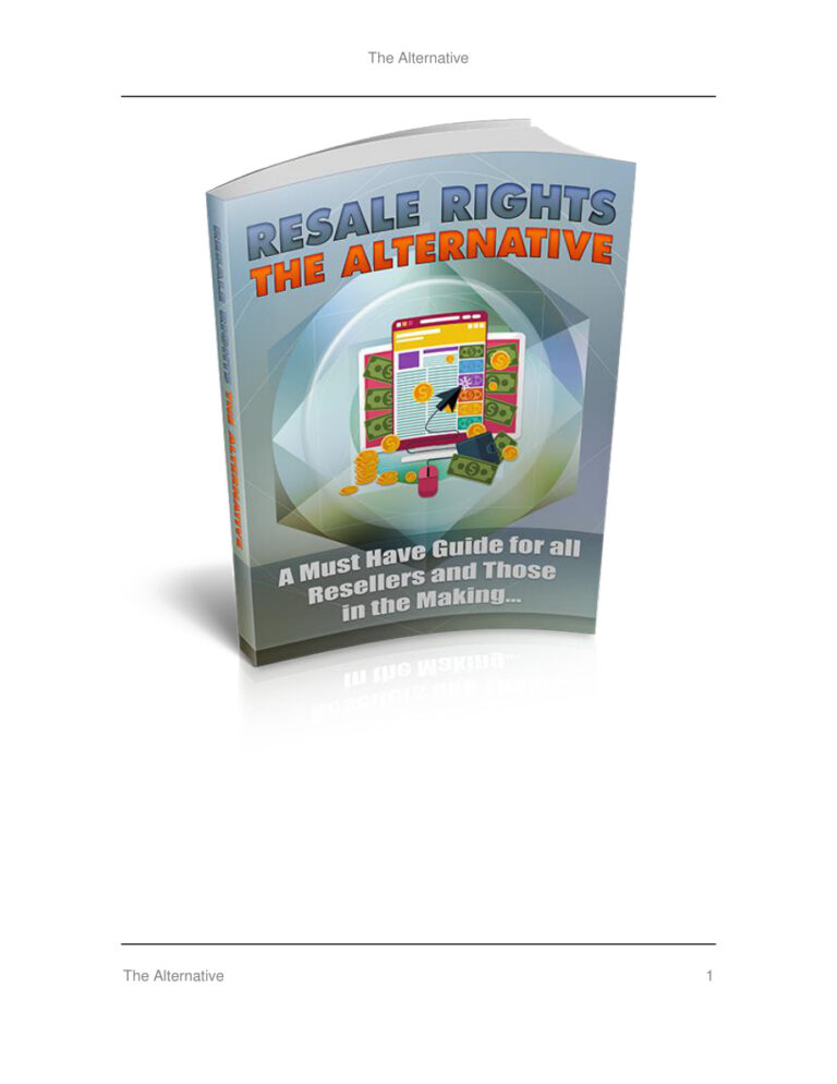 Resale Rights the Alternative PDF Download – Unknown Author