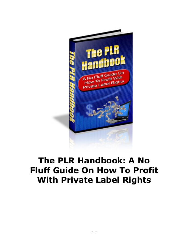 The PLR Handbook PDF Download – Unknown Author