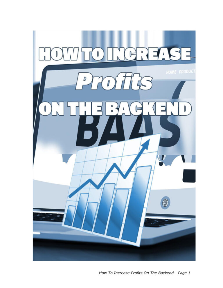 How to Increase Profits on the Backend PDF Download – Unknown Author