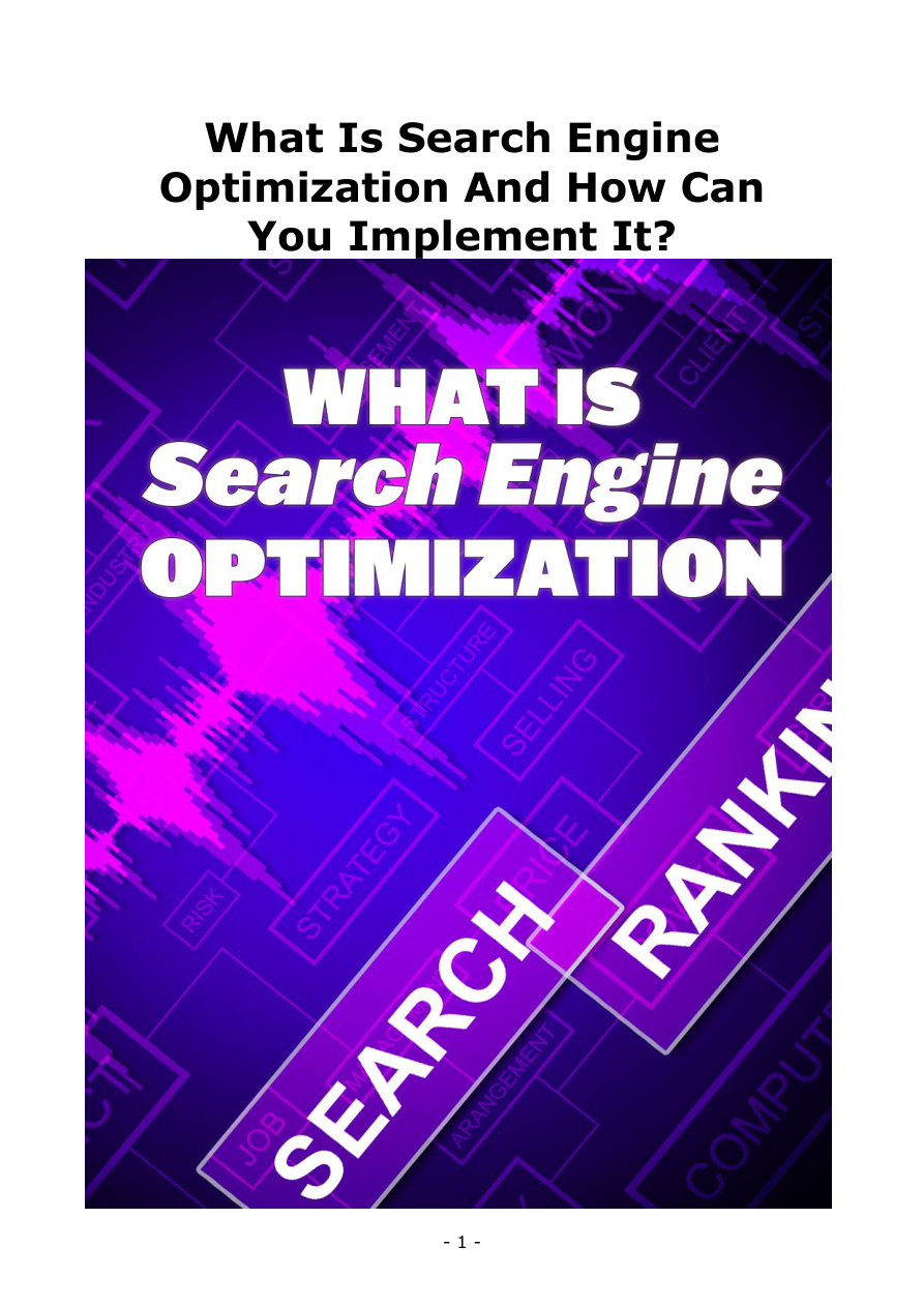 What is Search Engine Optimization and How Can You Implement It? PDF Download