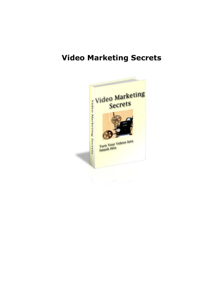 Video Marketing Secrets: Turn Your Video Into Smash Hits PDF Download – Unknown Author