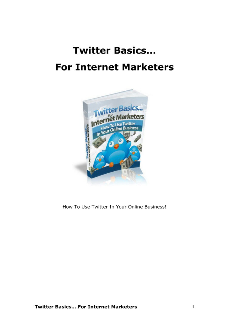 Twitter Basics for Internet Marketers PDF Download – Unknown Author