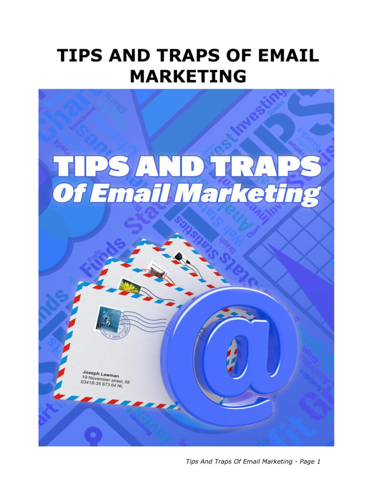 Tips and Traps of Email Marketing PDF Download – Unknown Author