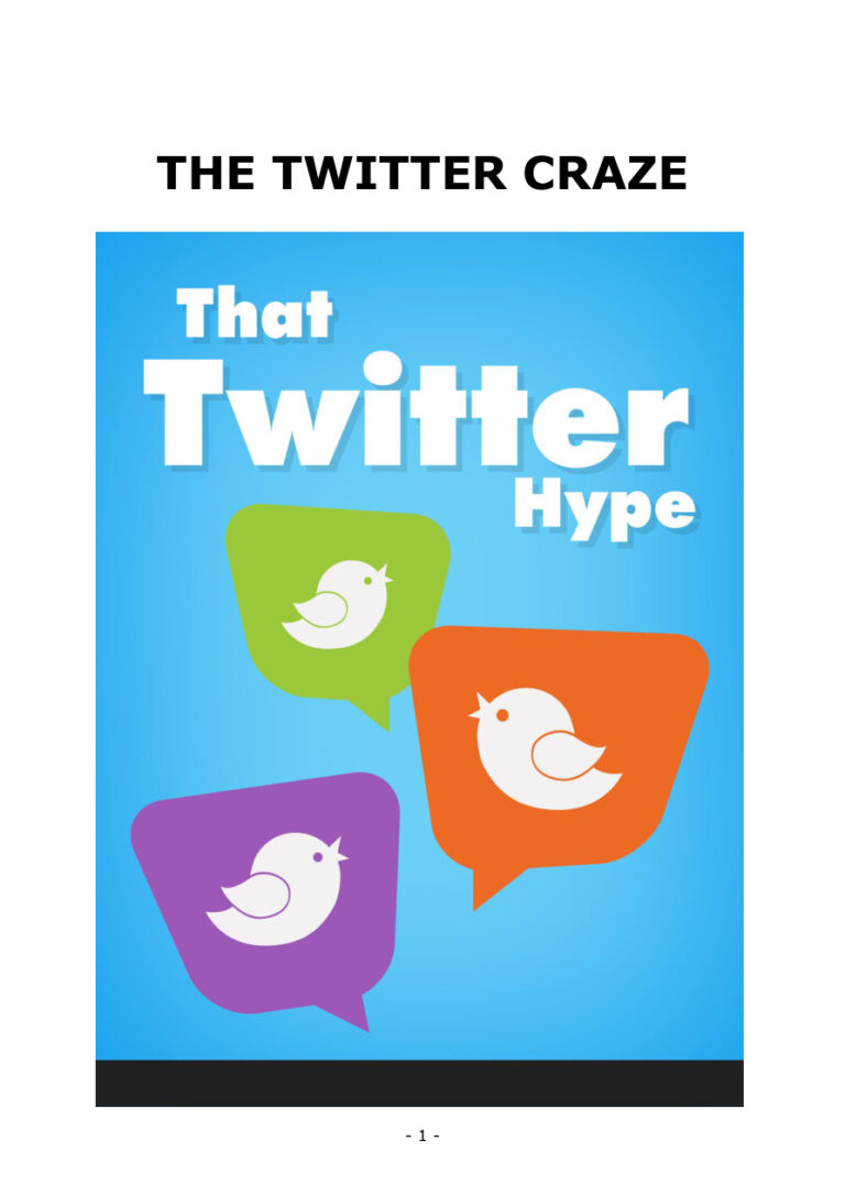 The Twitter Craze PDF Download – Unknown Author