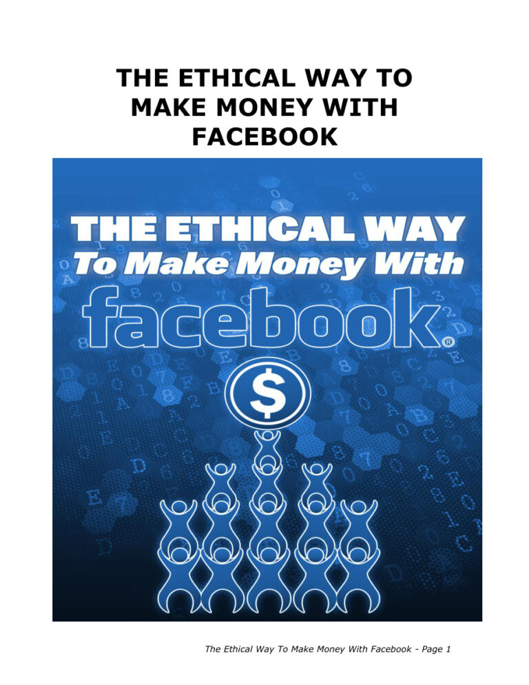 The Ethical Way to Make Money with Facebook PDF Download – Unknown Author