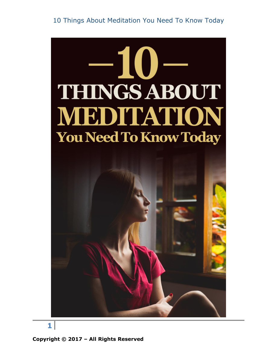 10 Things About Meditation You Need to Know Today PDF Download
