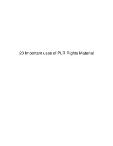 68137a3525884 20 important uses of plr rights material how can it help you earn income Kitap Kapağı