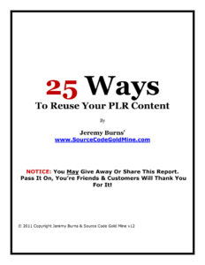 68137fa1c25e4 25 ways to reuse your plr content Kitap Kapağı
