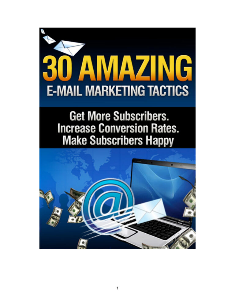 30 Amazing E-mail Marketing Tactics PDF Download – Unknown Author