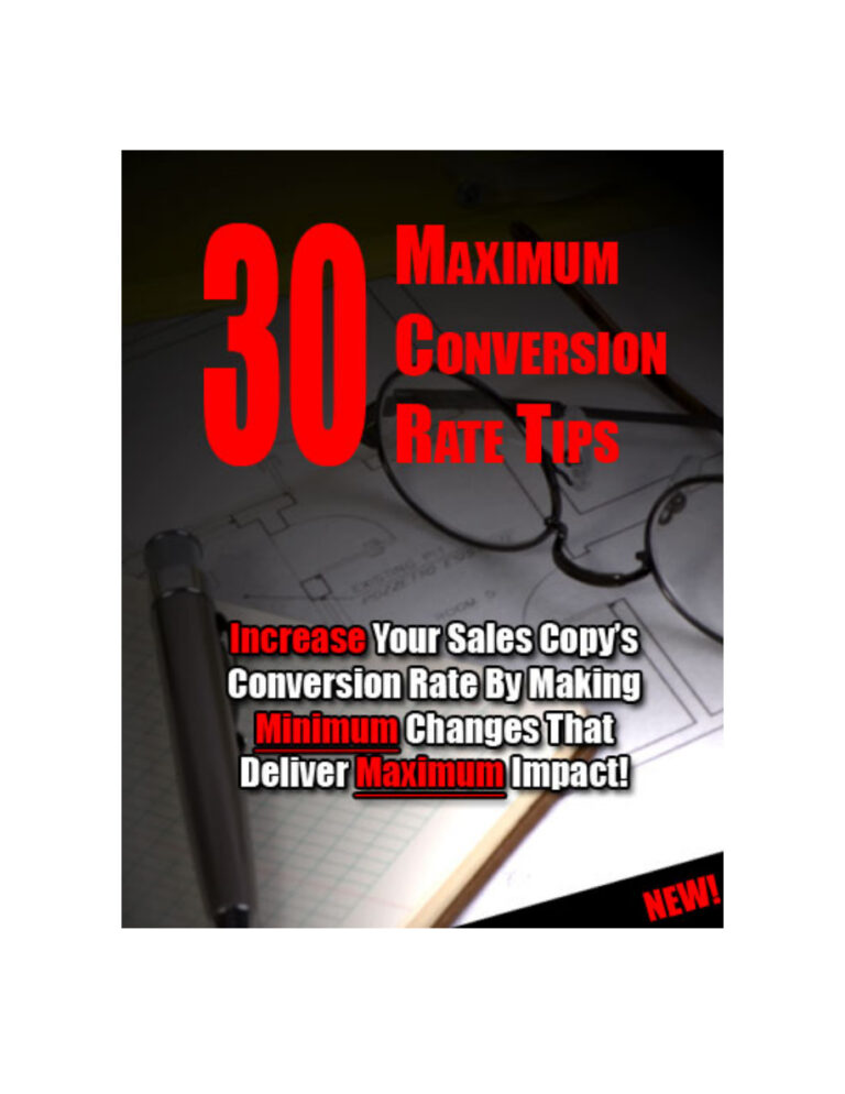 30 Maximum Conversion Rate Tips PDF Download – Unknown Author