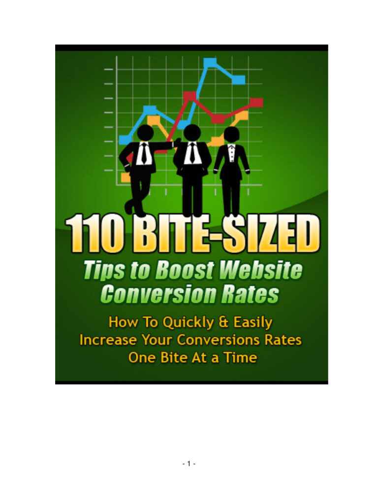 110 Bite-Sized Tips to Boost Website Conversion Rates PDF Download – Unknown Author