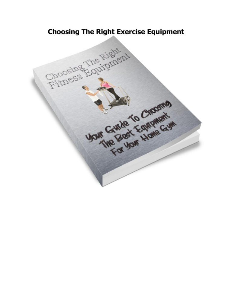 Choosing the Right Exercise Equipment PDF Download – Unknown Author
