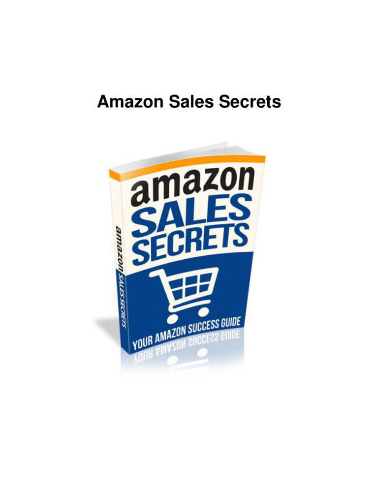 Amazon Sales Secrets PDF Download – Unknown Author
