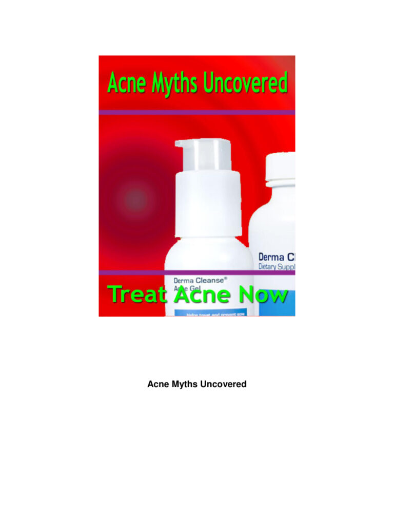 Acne Myths Uncovered PDF Download – Unknown Author