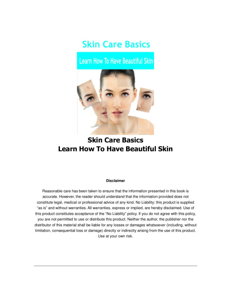 Skin Care Basics: Learn How to Have Beautiful Skin PDF Download – Unknown Author