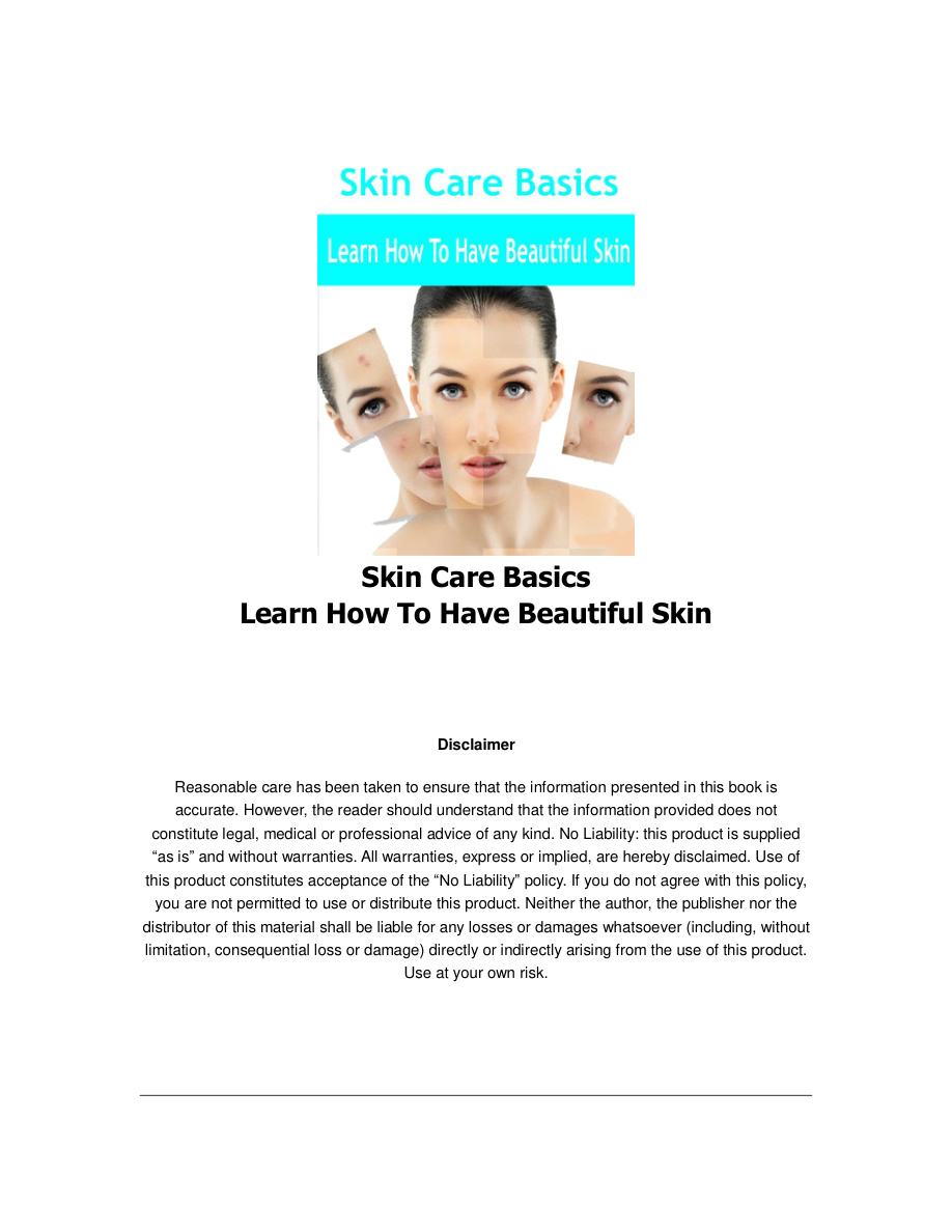 Skin Care Basics: Learn How to Have Beautiful Skin PDF Download