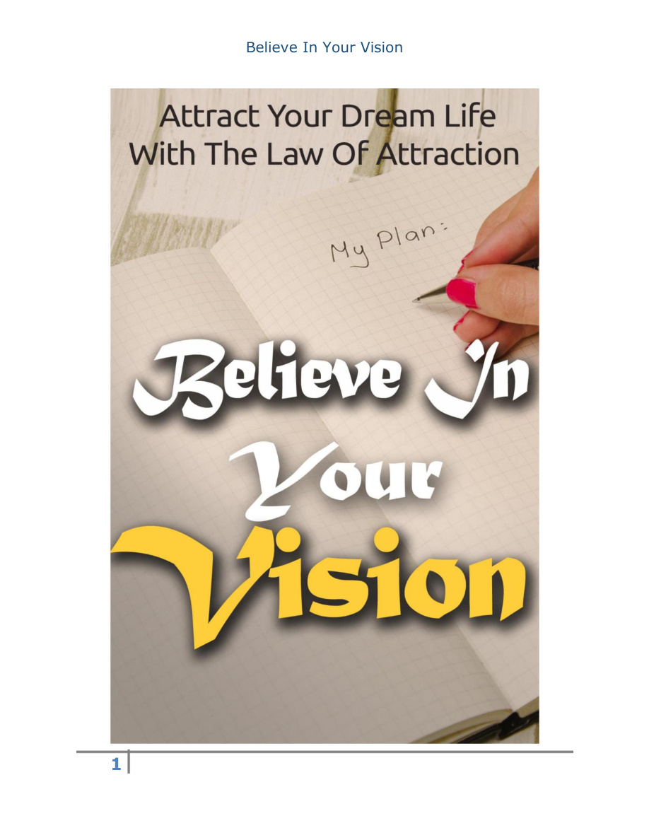 Believe in Your Vision: Attract Your Life with the Law of Attraction PDF Download