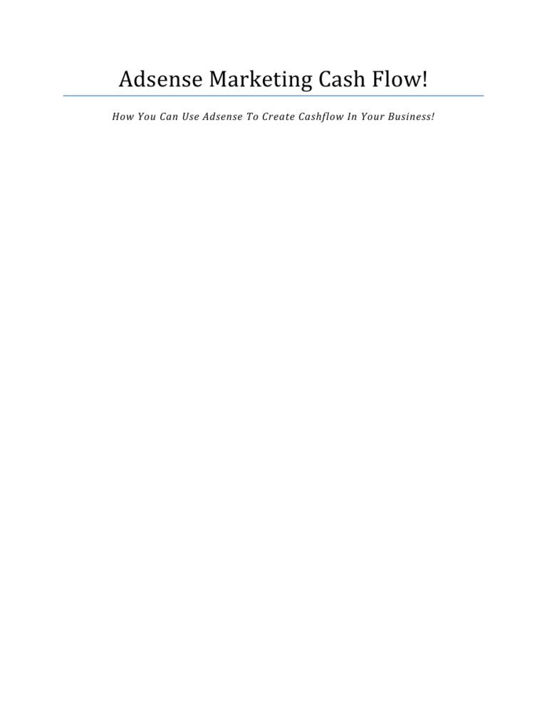 AdSense Marketing Cash Flow PDF Download – Unknown Author