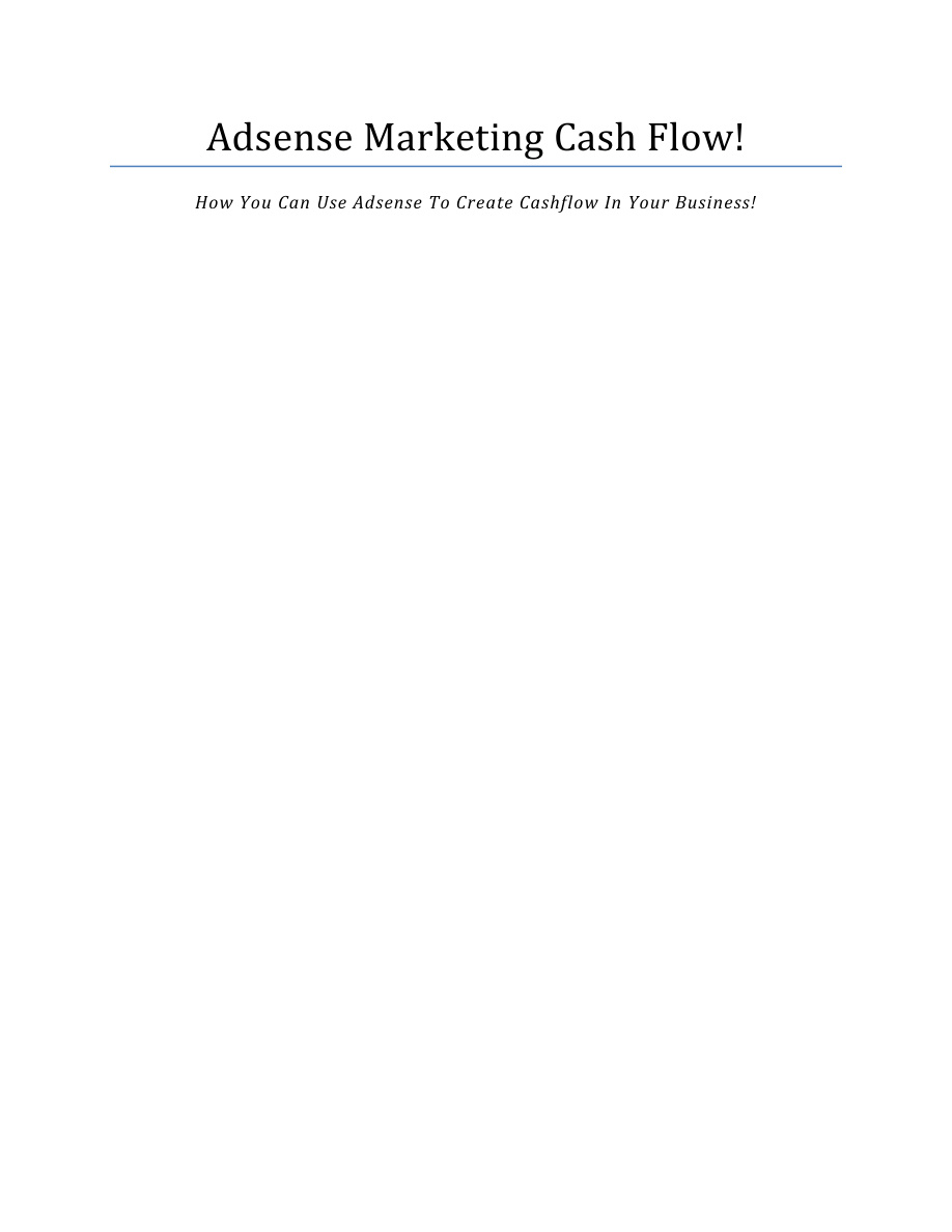 AdSense Marketing Cash Flow PDF Download