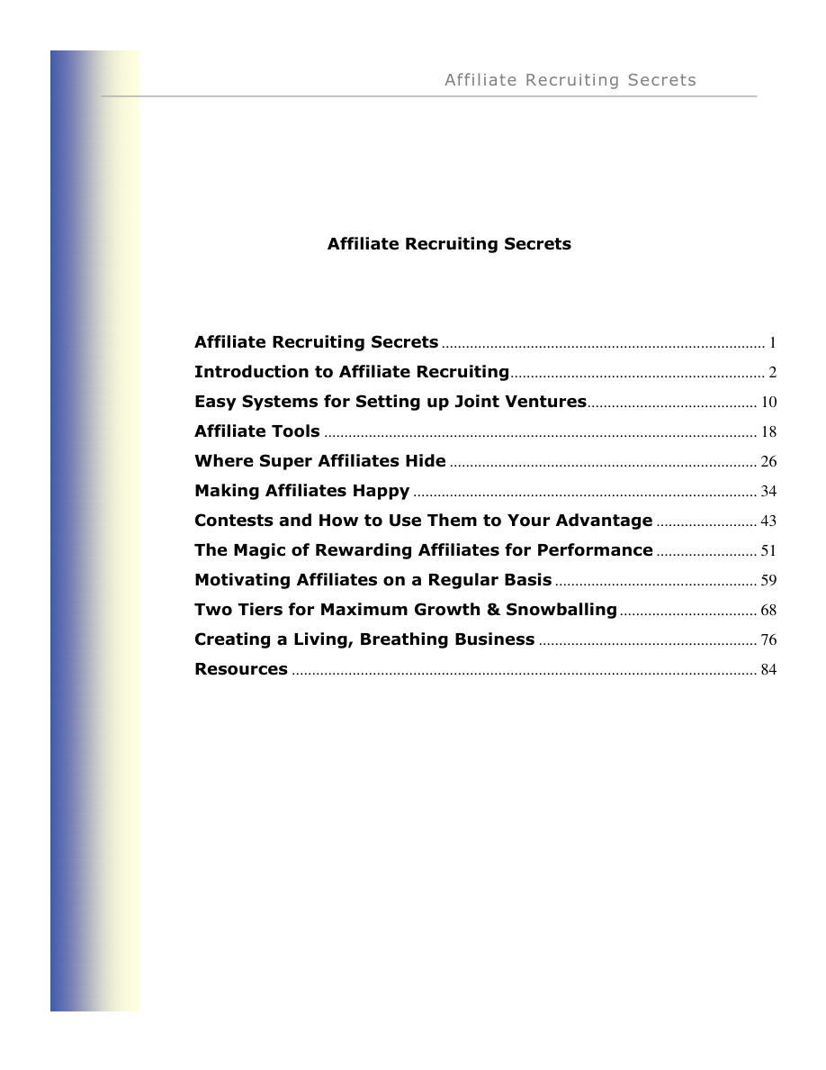 Affiliate Recruiting Secrets PDF Download