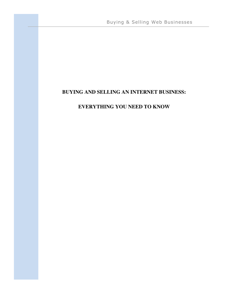 Buying and Selling Web Business PDF Download