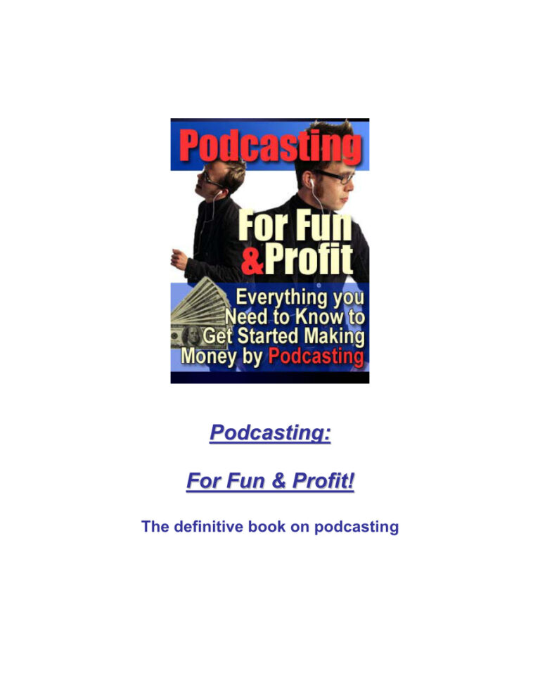 Podcasting for Fun and Profit PDF Download – Unknown Author