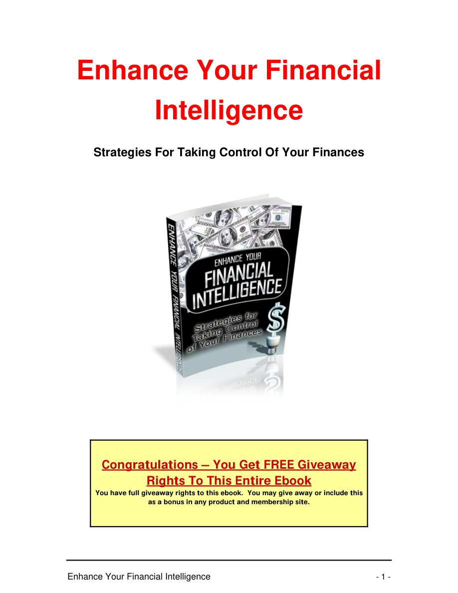Enhance Your Financial Intelligence PDF Download