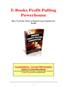 6822fbe4a7438 e books profit pulling powerhouse how to write price market your e books for profit Kitap Kapağı