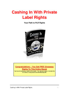 682309e59f688 cashing in with private label rights your path to plr rights Kitap Kapağı