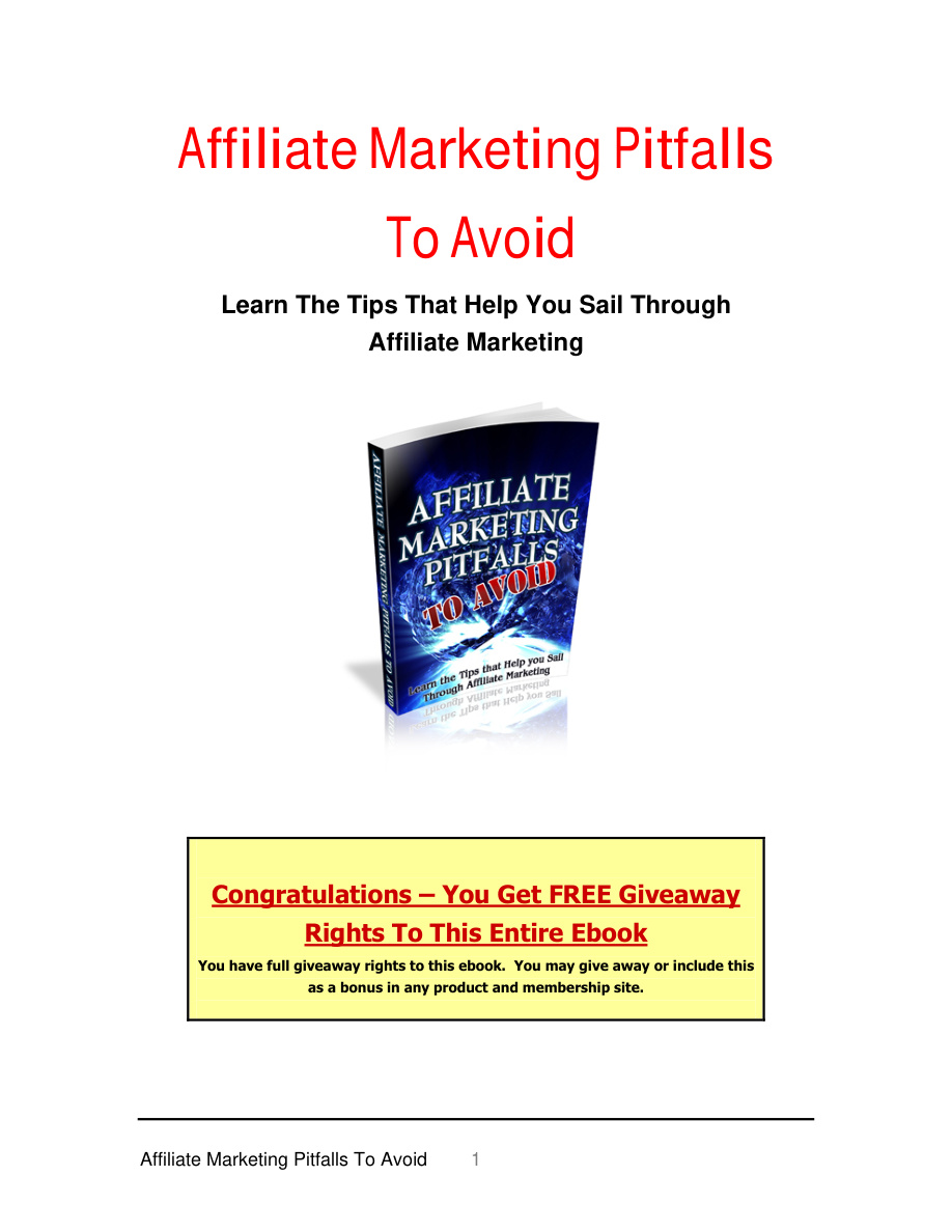 Affiliate Marketing Pitfalls to Avoid PDF Download