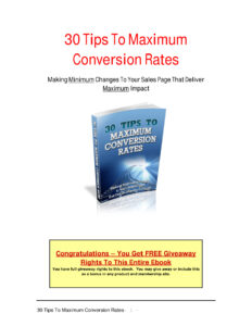 6823105a9e570 30 tips to maximum conversion rates making minimum changes to your sales page that deliver maximum impact Kitap Kapağı