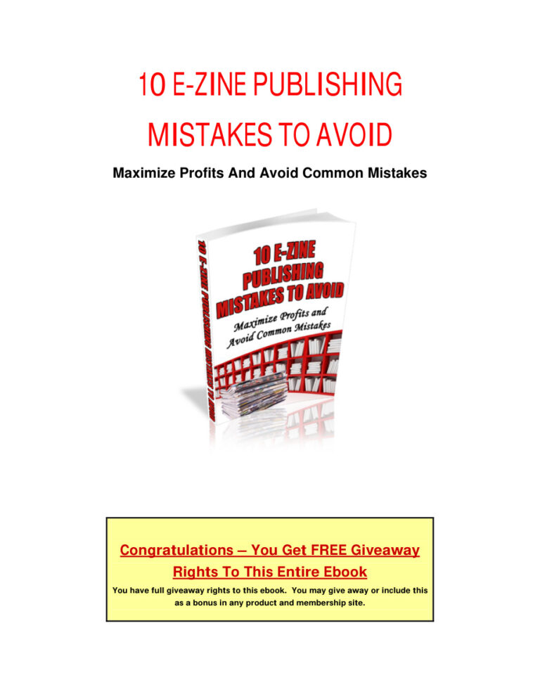 10 E-zine Publishing Mistakes to Avoid PDF Download – Unknown Author