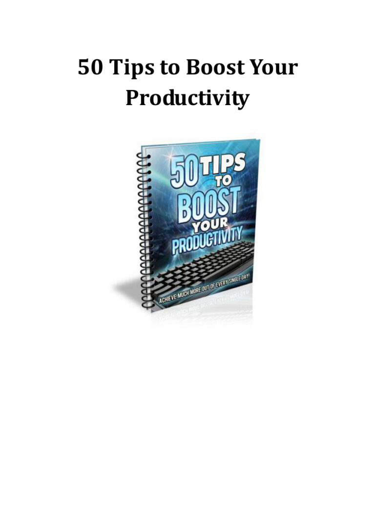 50 Tips to Boost Your Productivity PDF Download – Unknown Author