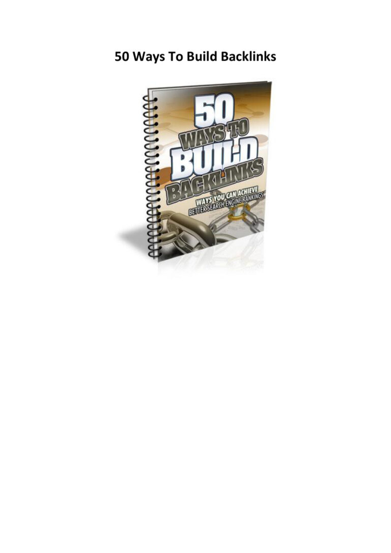 50 Ways to Build Backlinks PDF Download – Unknown Author