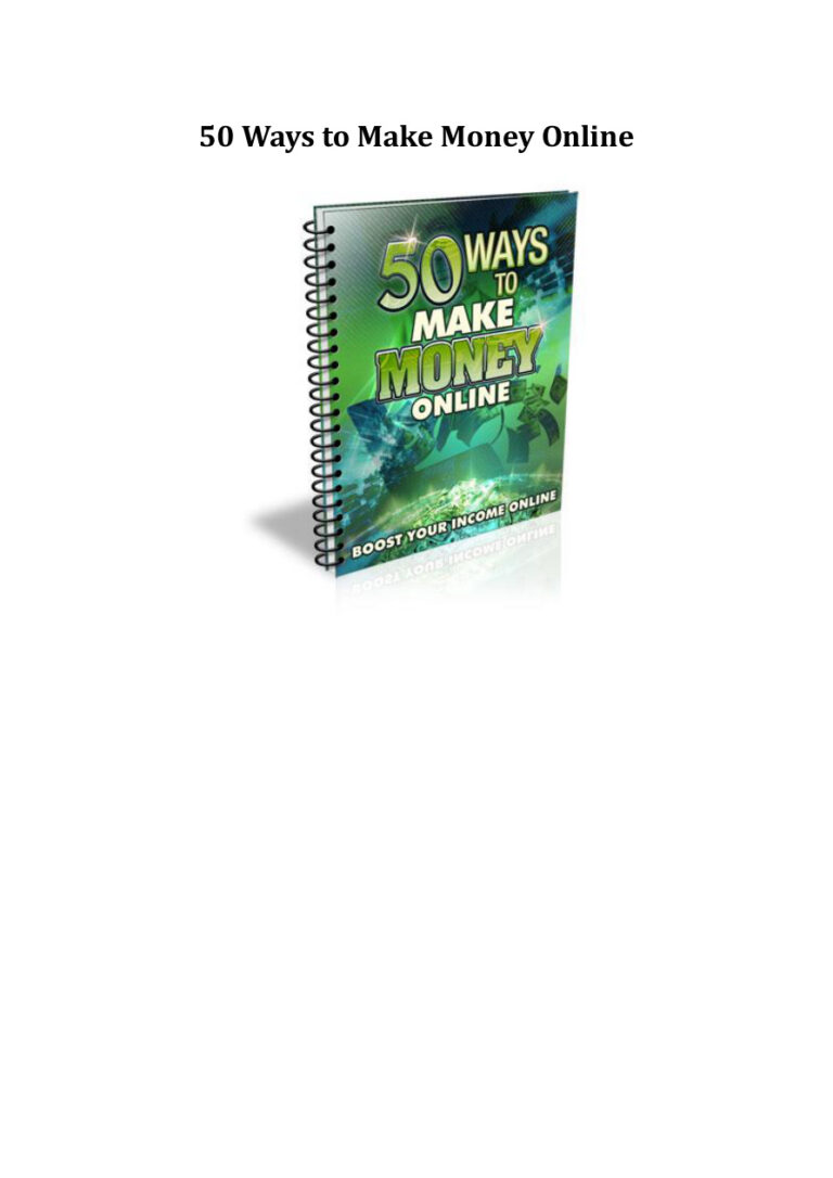 50 Ways to Make Money Online PDF Download – Unknown Author