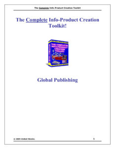 68237cbce5382 the complete info product creation toolkit Kitap Kapağı